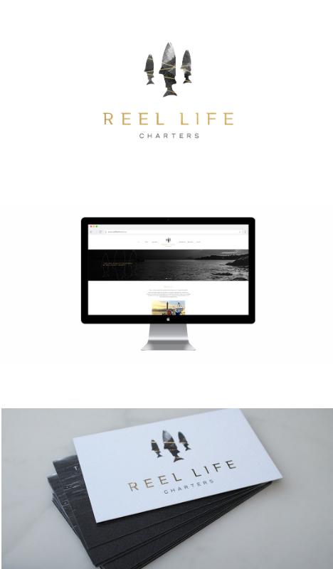 NEW LOGO, PRINT AND WEB DESIGN FOR REEL LIFE CHARTERS (SOOKE BC) -  lifeMstyle