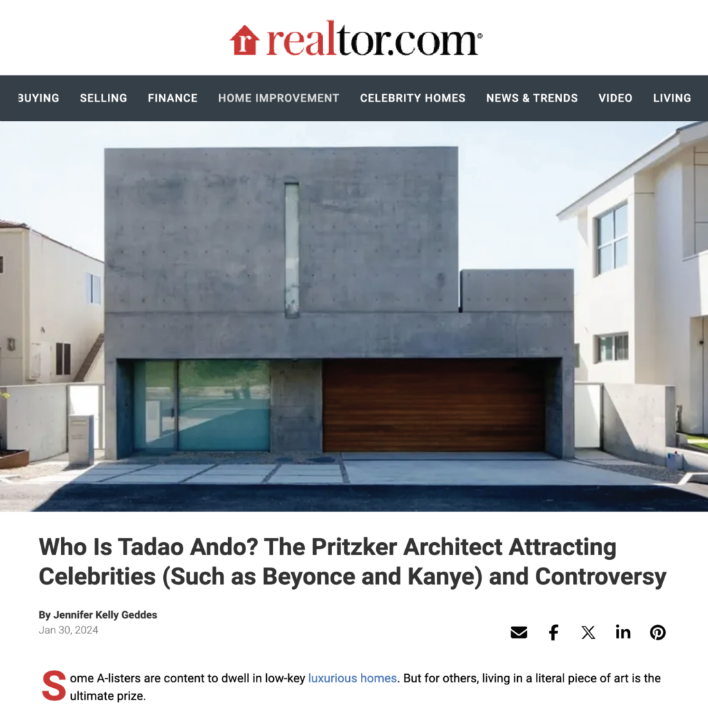 Realtor.com ‘Who Is Tadao Ando?’ Article Featuring Iván Meade