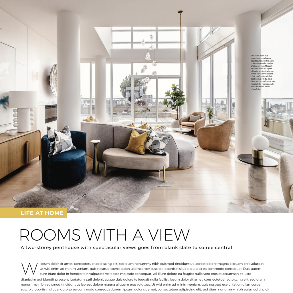 YAM Magazine ‘Rooms with a View’ 6-Page Featured Penthouse Project